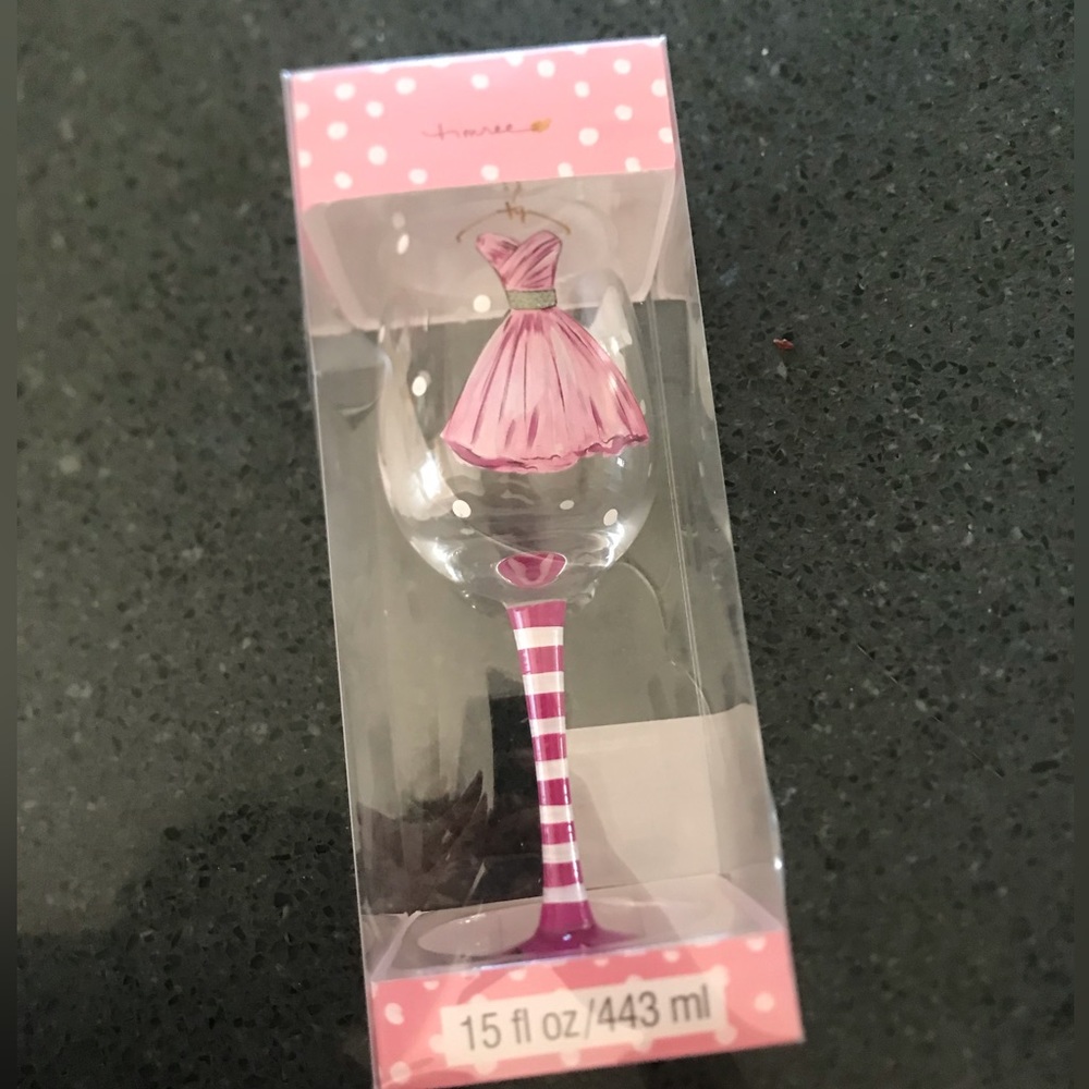 Wine Glass- dress painted wine glass